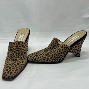 Cheetah Print Leather Suede Pepe Jimenez Wedges